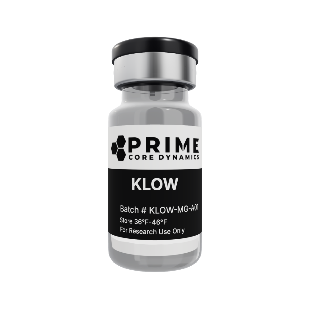 KLOW 80mg lyophilized powder in a sealed glass vial.
